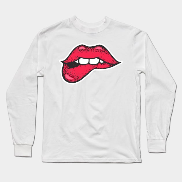 Sexy Ladys Lips Long Sleeve T-Shirt by madeinchorley